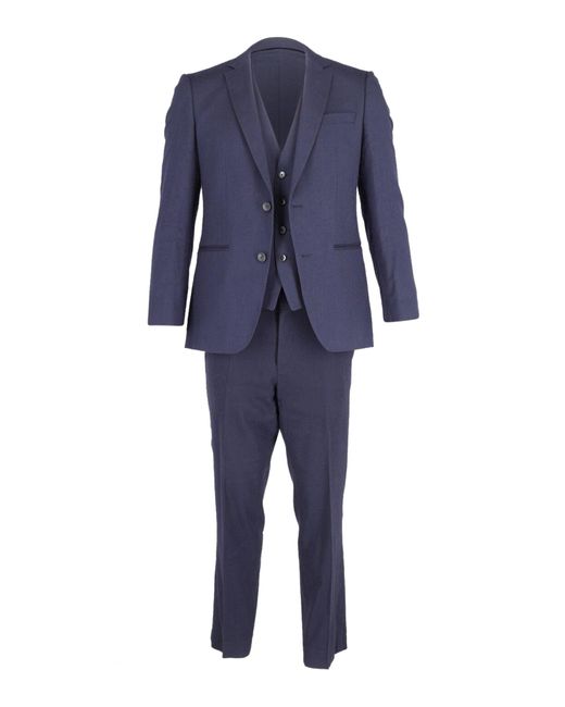 Boss Blue Three-Piece Suit Set for men