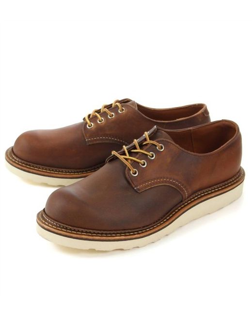 Red Wing Brown Work Oxford Round Toe Shoes for men