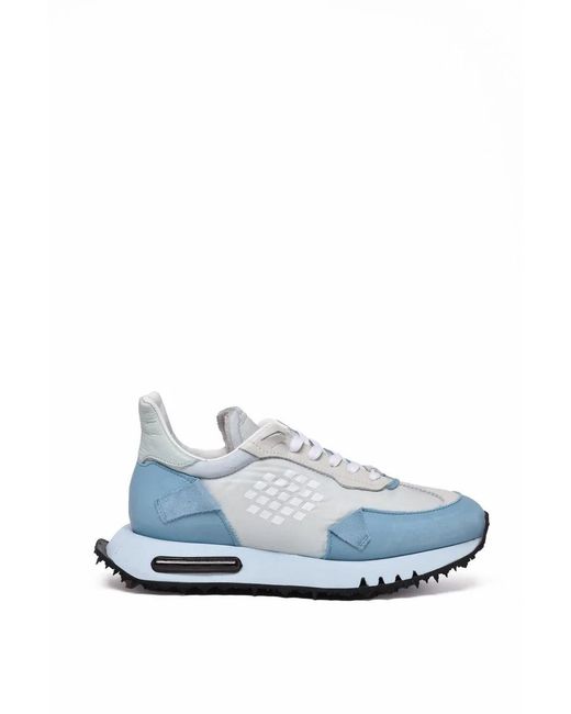 Be Positive Blue Leather/Polyester Sneakers