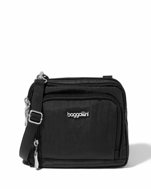 Baggallini Black Trifecta Rfid Wallet Crossbody Bag