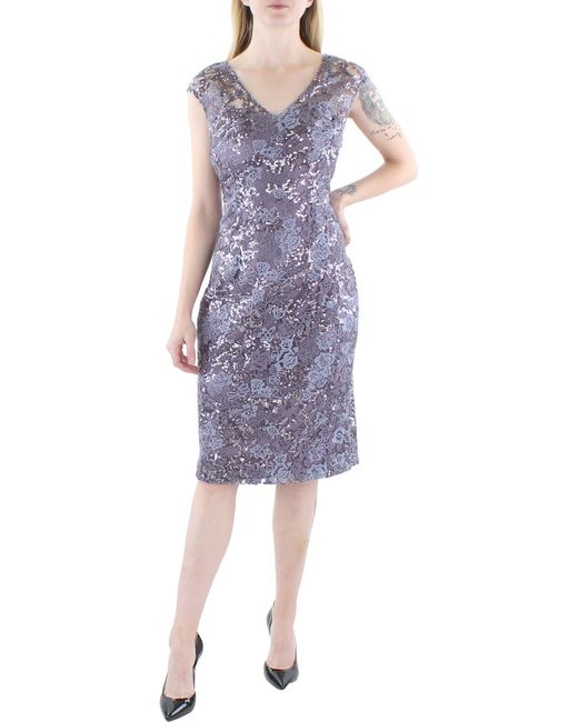 Alex Evenings Lace Knee Sheath Dress in Purple Lyst