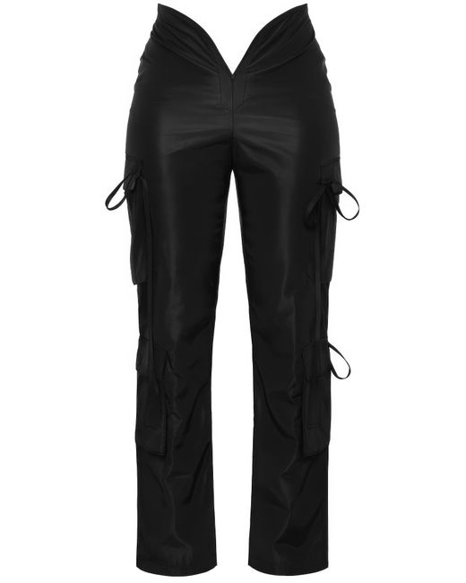 TRUEDAMES Black V Cut Cargo Pants