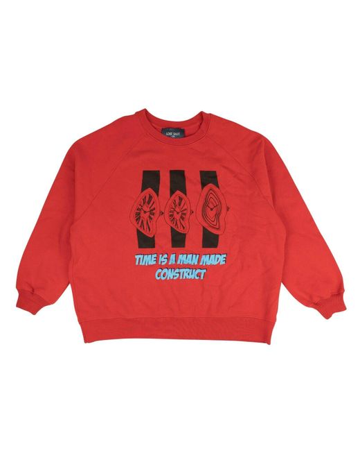 LOST DAZE Red Time Crew Pullover Sweatshirt - /blue for men