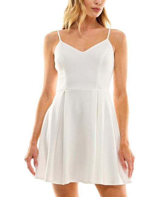 B Darlin Polyester Fit Flare Dress in White Lyst