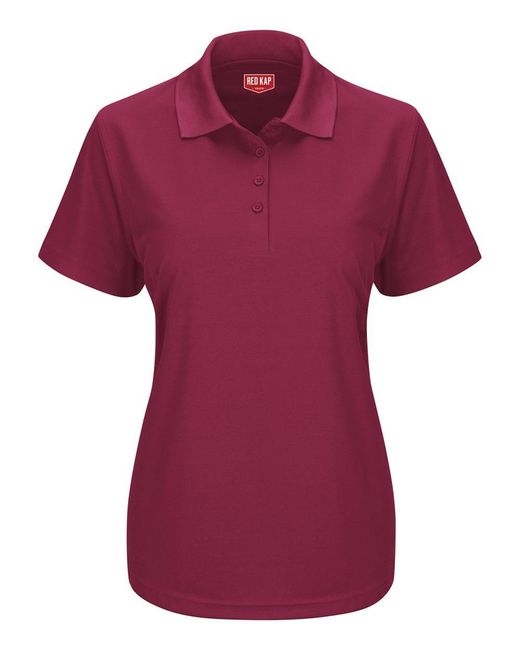 Red Kap Red Short Sleeve Performance Knit Pocketless Core Polo