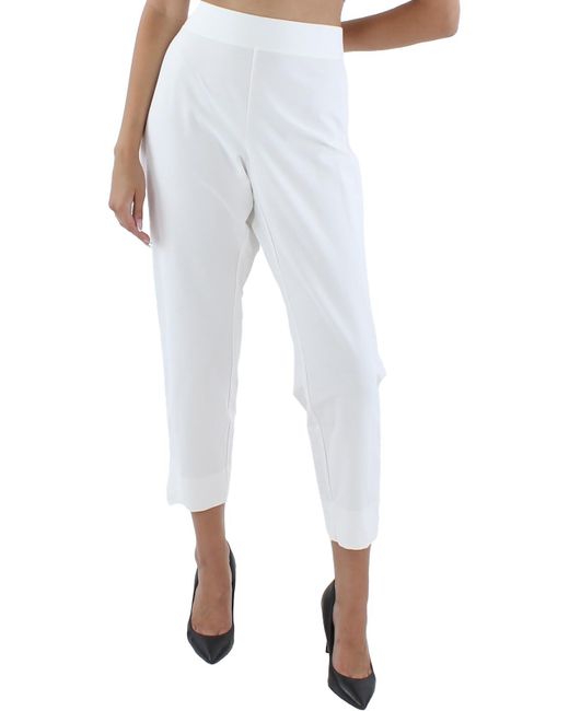 Eileen Fisher White Slim Fit Stretch Cropped Pants