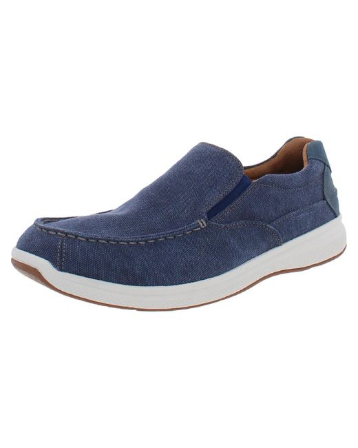 Florsheim Blue Great Lakes Leather Canvas Slip-on Shoes for men