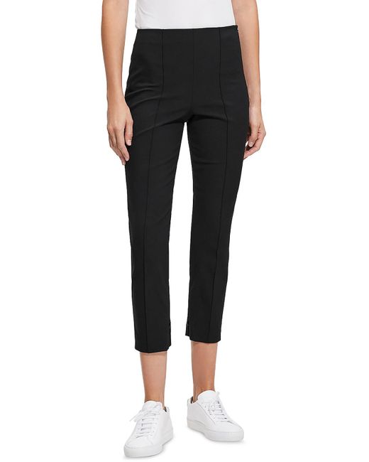 Theory Black Solid Pintuck Ankle Pants