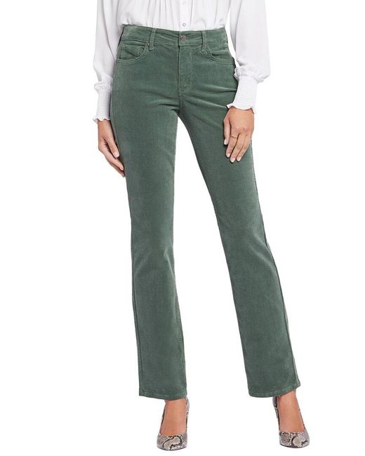 NYDJ Green Marilyn Sage Leaf Straight Jean