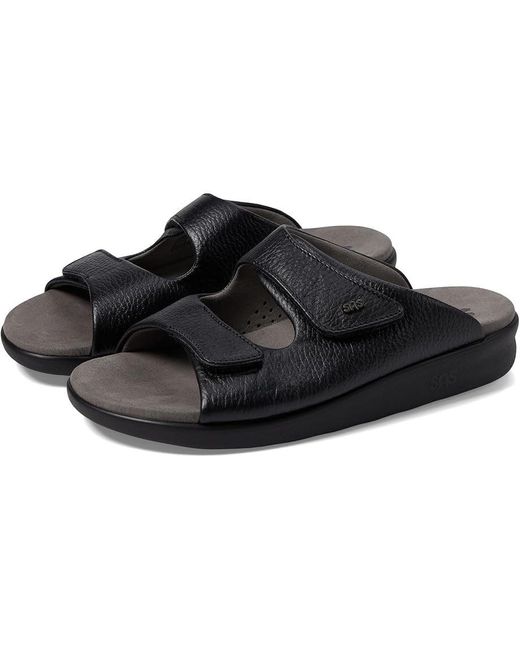 SAS Women's Black Cozy 2060-013 Sandal Leather Adjustable Strap