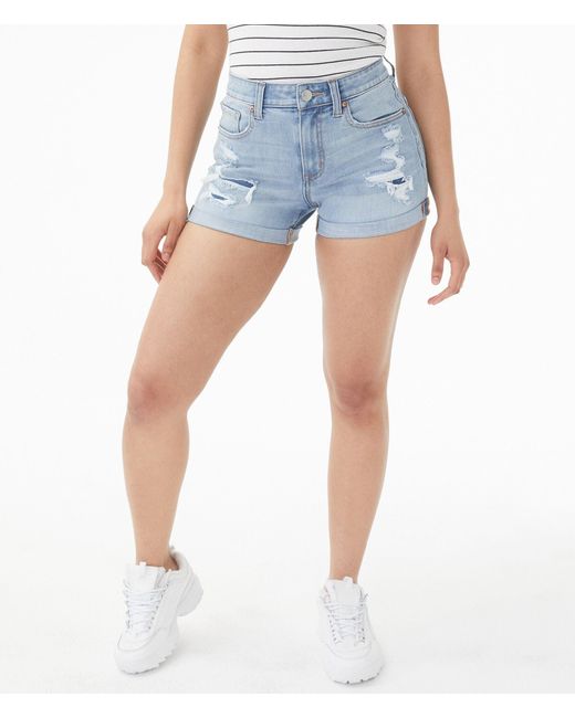 High-rise Denim Midi Shorts 