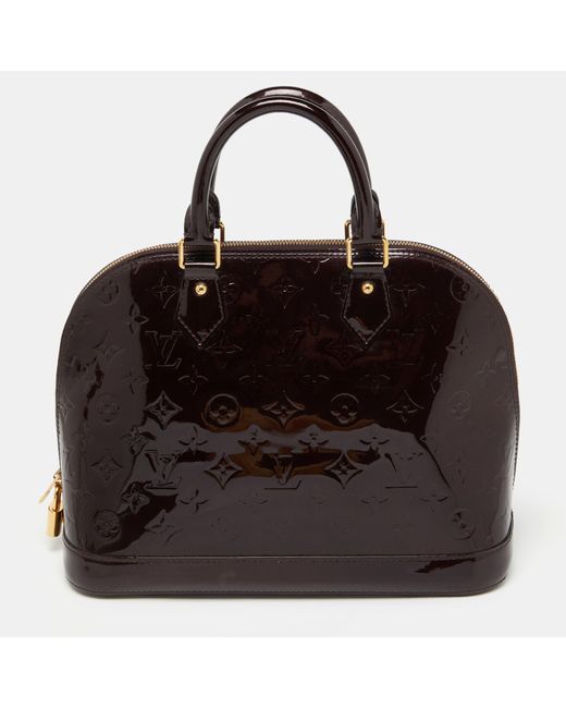 Louis Vuitton Black Amarante Monogram Vernis Alma Pm Bag