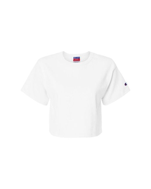 Champion White Heritage Jersey Crop T-shirt