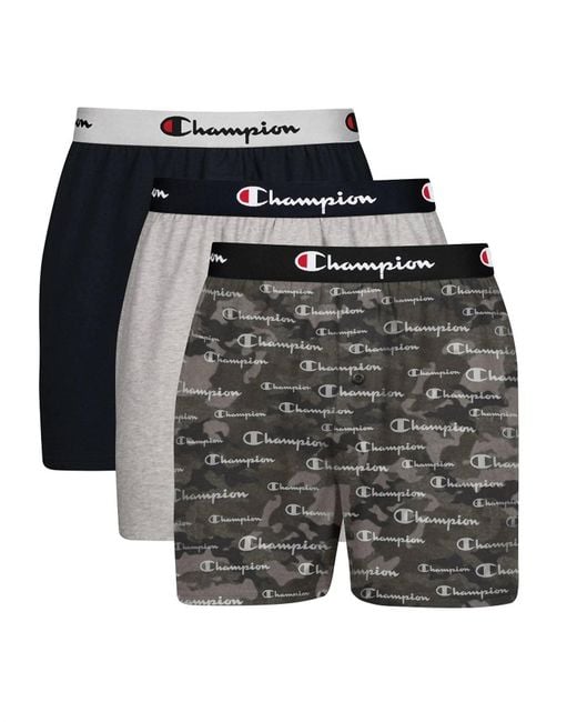 Champion Gray 3-pack Cotton Stretch Boxers for men