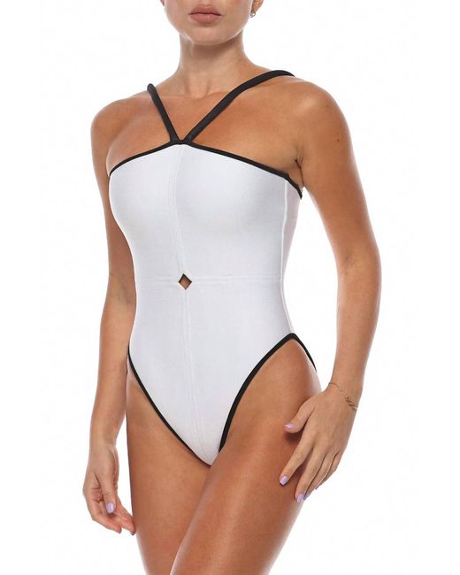 Maxine White Fausto High Leg One Piece