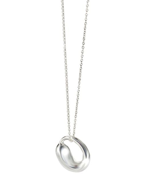 Tiffany & Co Metallic Elsa Peretti Eternal Circle Pendant In Sterling Silver On A Chain