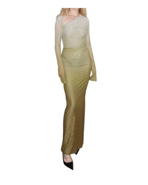 Saemdi Green Gradient Mesh Dress