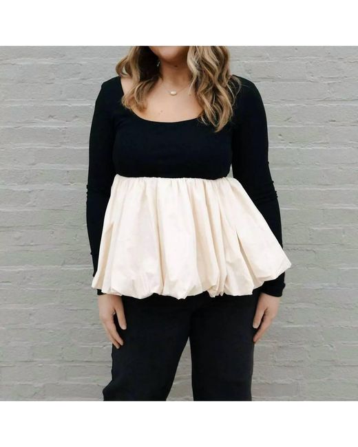 SOFIA The Label Black Agnes Bubble Top