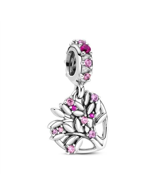 Pandora White Heart Family Tree Dangle Charm
