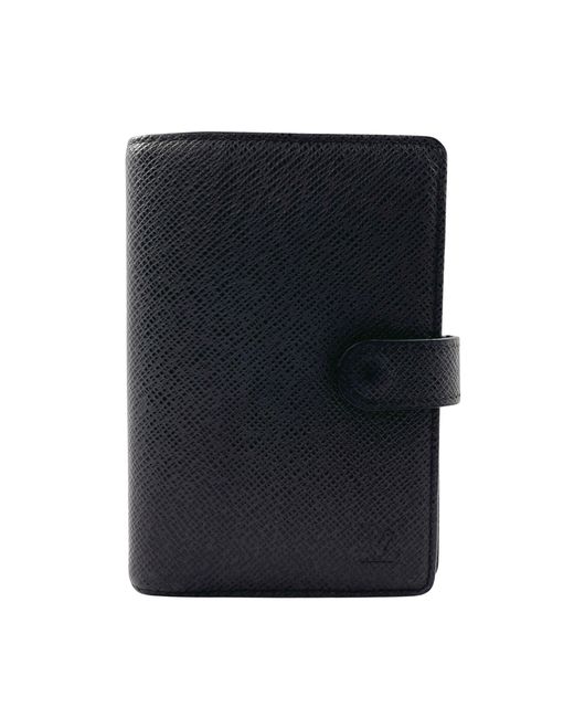Louis Vuitton Black Agenda Pm Leather Wallet (pre-owned) for men