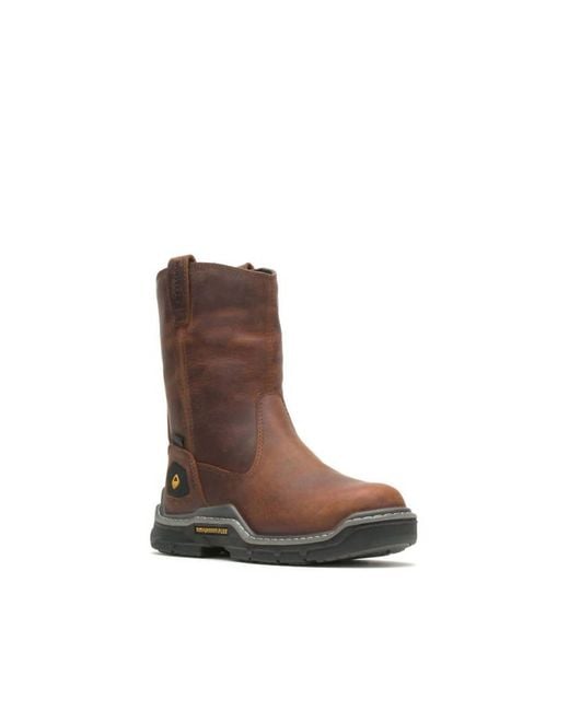 Wolverine Brown Raider Durashocks Slip On Composite Toe Boots for men