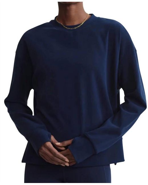 Varley Blue Horton Side Zip Midlayer Sweatshirt