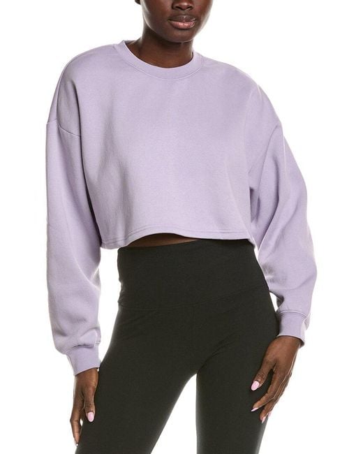 IVL COLLECTIVE White Cropped Crewneck Sweatshirt