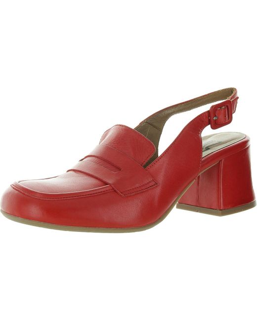 Miz Mooz Red Satire Solid Leather Block Heels