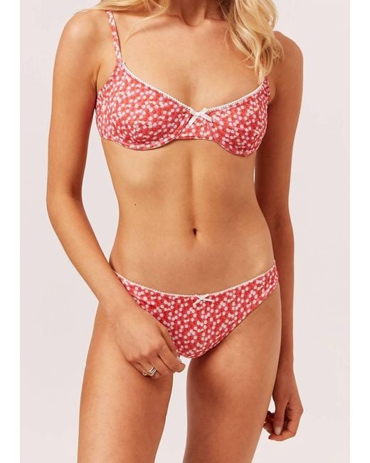 Solid & Striped Pink Ditsy Floral Ric Rac Bikini Bottoms