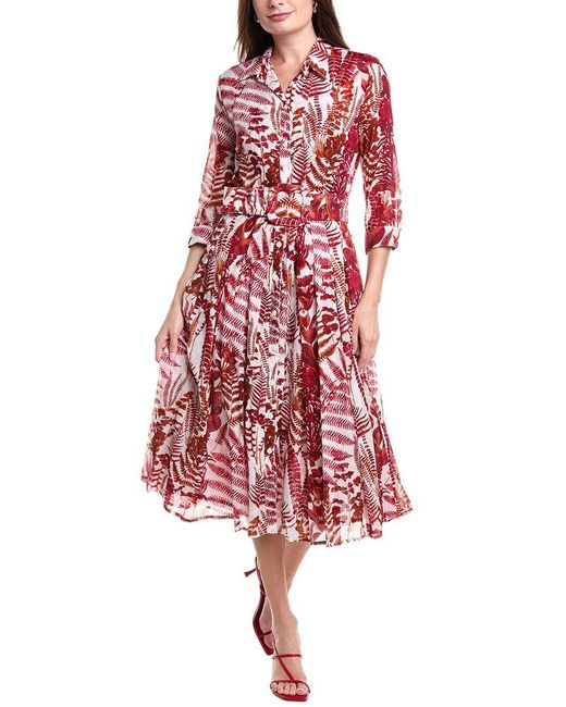 Samantha Sung Red Audrey Shirtdress