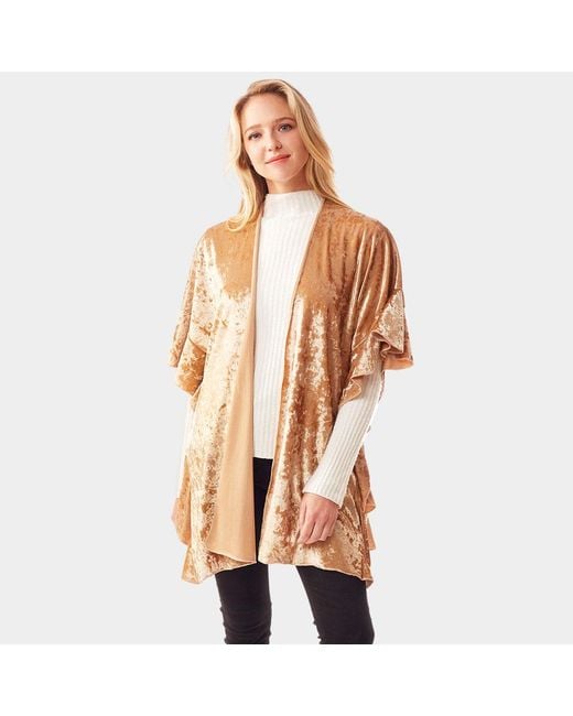 TRUEDAMES Natural Solid Velvet Shawl Poncho
