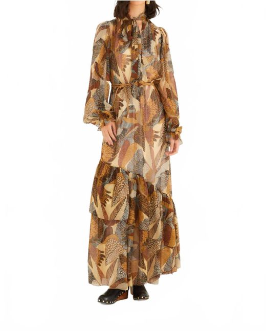 Farm Rio Natural Long Sleeves Maxi Dress