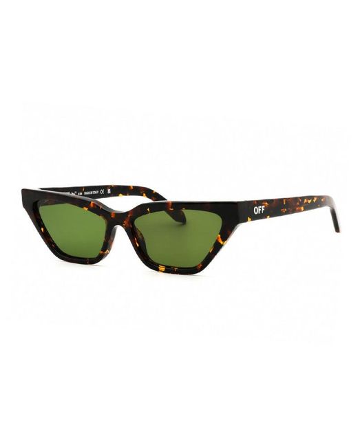Off-White c/o Virgil Abloh Green Sunglasses Cat Eye Full Rim, Frame And Mirror Lens Oeri13Bmadison0176