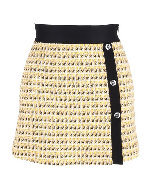 Maje Metallic Jaune Mini Skirt