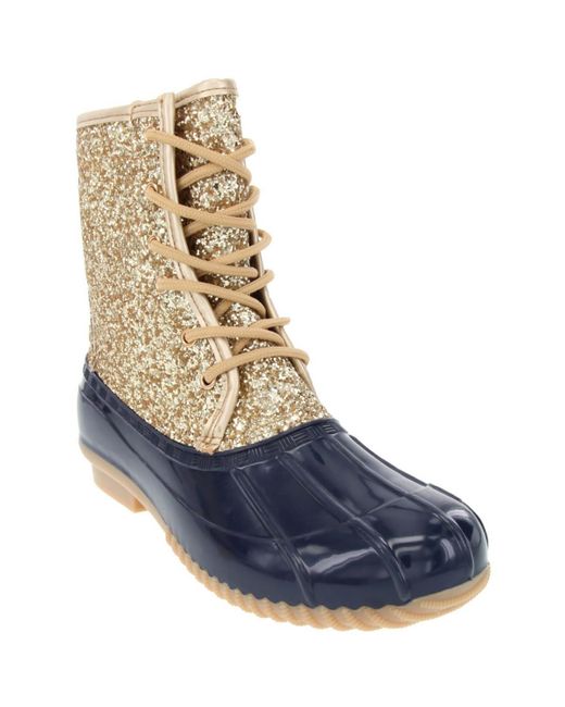 Sugar Blue Skipper Glitter Fleece-Lined Combat & Lace-Up Boots
