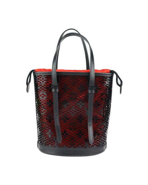Louis Vuitton Red Bucket Leather Tote Bag (pre-owned)