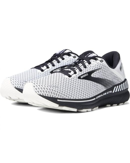 Brooks Metallic Adrenaline Gts 22 Running Shoes In White/grey/black for men