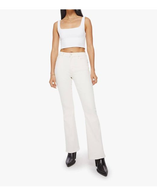Mother White High Waisted Weekender Skimp In Marshmallow