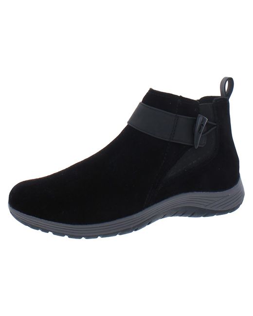 Easy Spirit Black Hadely Zipper Leather Ankle Boots