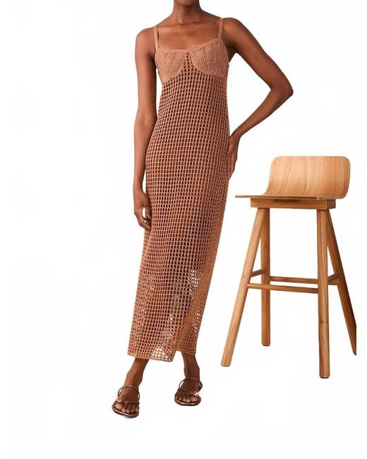dress to Women's Brown Crochet Shell Midi Dress - ohana-automobiles.fr