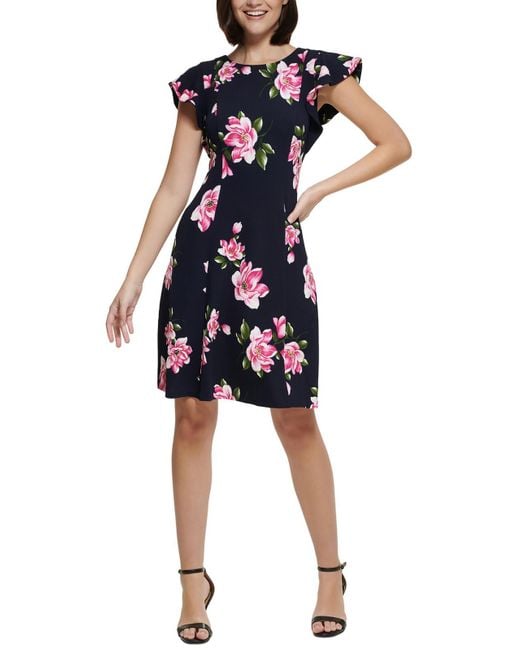 Jessica Howard Blue Semi-formal Mini Fit & Flare Dress