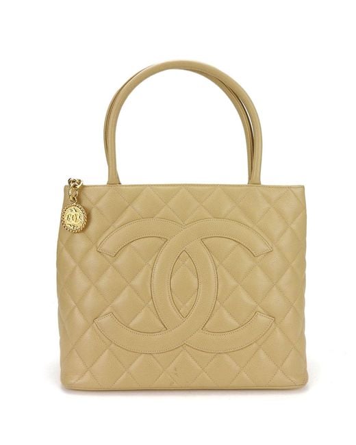 Chanel Yellow Shopping Leather Tote Bag (pre-owned)