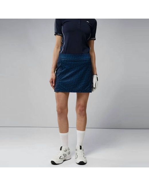 J.Lindeberg Blue Amelie Mid Print Skirt