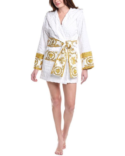 Versace White I Heart Baroque Short Bathrobe