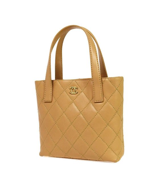 Chanel Brown Matelassé Leather Tote Bag (pre-owned)