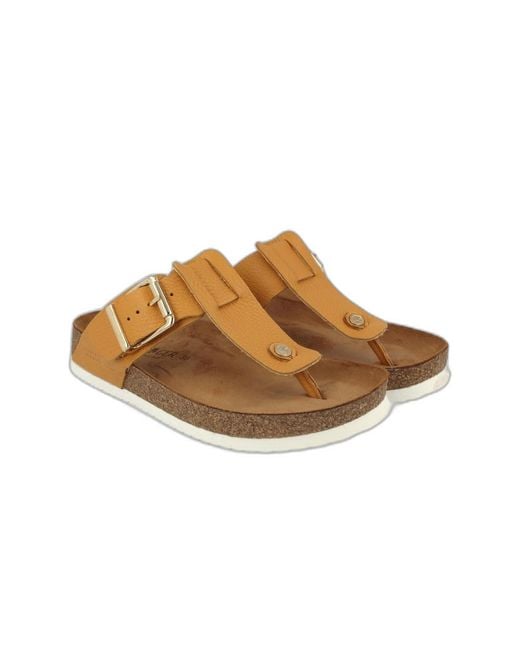 Haflinger Brown Cora Toe Post Sandal