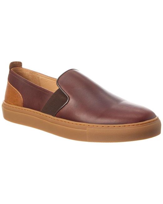Warfield & Grand Brown Bona Leather Slip-on Sneaker for men