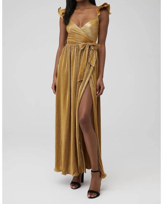 Saylor Brown Imara Maxi Dress In Gold
