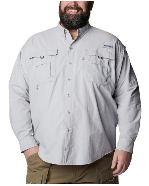 Columbia Big & Tall Bahama Ii Fishing Activewear Shirts & Tops in Gray for  Men