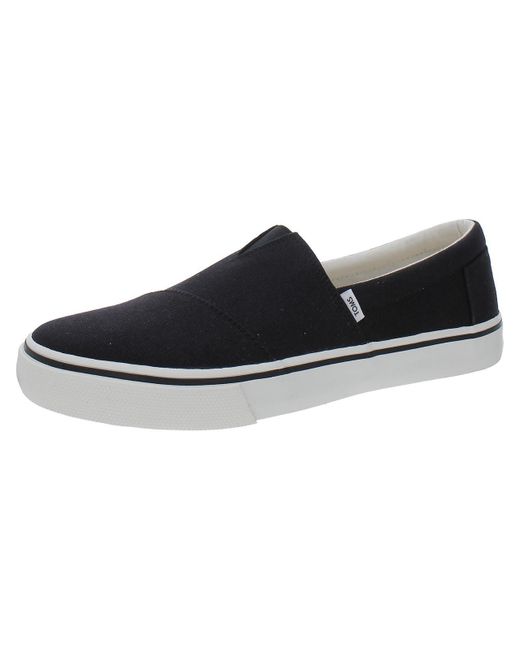 TOMS Black Fenix Canvas Alpargata Slip-on Shoes for men